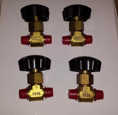 (lot of 4) new superior 5939  brass globe needle valve  1/4&#034; npt male for sale