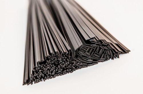 PP/PE plastic welding rods  triangle 4mm &amp;strips 8mm black weld sticks 30pcs
