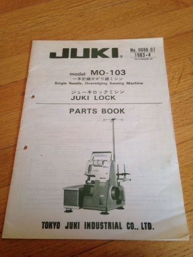 Juki Model Mo-103  Parts Book Juki Lock Sewing Machine
