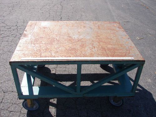 WELDING CART 37&#034; X 48&#034; X 28&#034;  WITH 8&#034; X 2-1/2&#034; CASTERS   **XLNT**