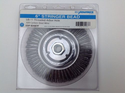 Advance 6&#034; Stringer Bead Brush 5/8-11 .020 Carbon Steel # 82487P