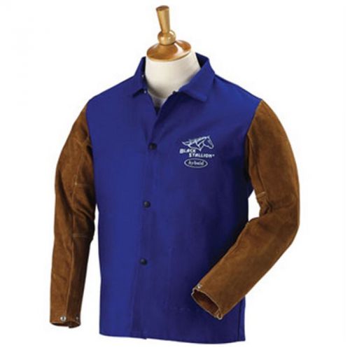 Revco Hybrid FRB9-30C/BS 30&#034; 9oz. Blue/Brn FR Cotton/Cowhide Jacket, 2X-Large