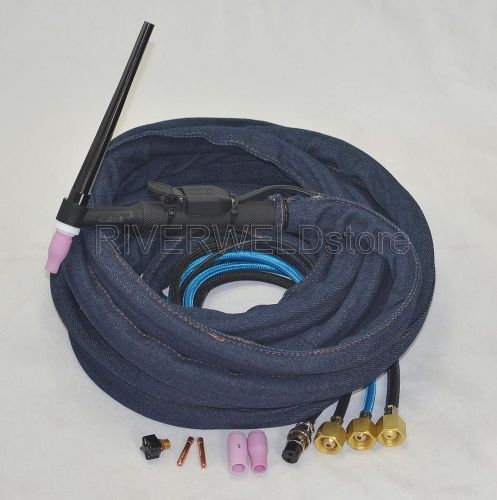 Wp-20f-25r 25&#034; 200amp water-cooled tig welding torch complete flexible head body for sale