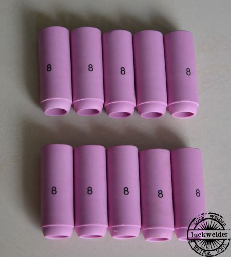 10pcs 10n46 #8 tig nozzle alumina shield cup for wp17 18 26 tig welding torch for sale