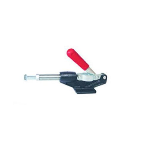 680Kg Red Plastic Covered Handle Metal Flanged Housing Push Pull Toggle Clamp