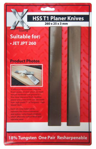 1Pair 260 x 25 x 3 mm HSS Planer Blades Suit JET JPT260    310253