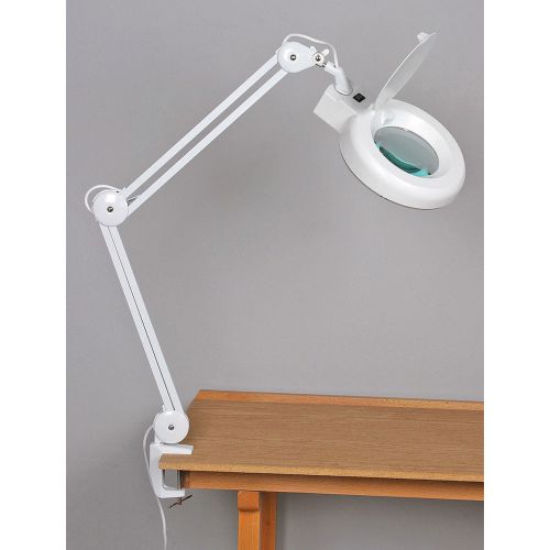 Fluorescent magnifying lamp, 22 watts, 38&#034; full extension, 5&#034; diameter magnifier for sale