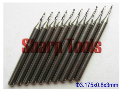 10pcs one/single flute spiral CNC router bits  0.8mm3mm