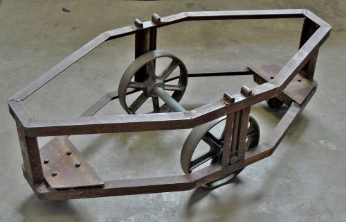 Vintage u.s. army munitions cart factory railroad railway cast iron wheels for sale