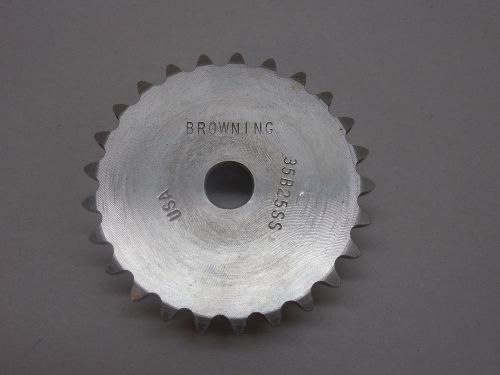 Browning sprocket 35b25 s.s. chain pitch 0.375&#034; 25 teeth 1/2&#034; bore for sale