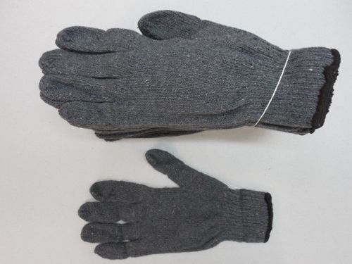 One Doz Cotton Polyester XL Gray Knited Industrial Gloves 7 Gage Guage Uncoated