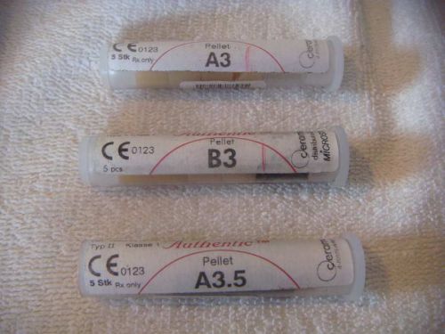 Lot of used vials authentic porcelain ingots - a3, a3.5, and b3 for sale