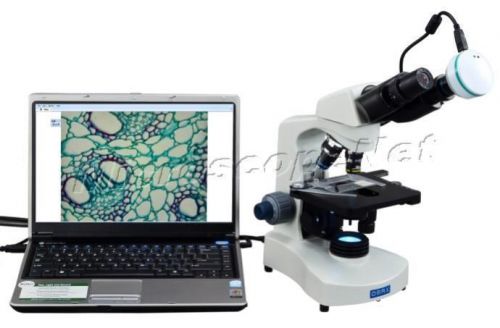 2000x compound binocular microscope with led illumination and 2.0mp usb camera for sale