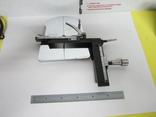 MICROSCOPE STAGE MICROMETER FOR PARTS AS IS RARE TABLE AND HEAVY BIN#H7-01