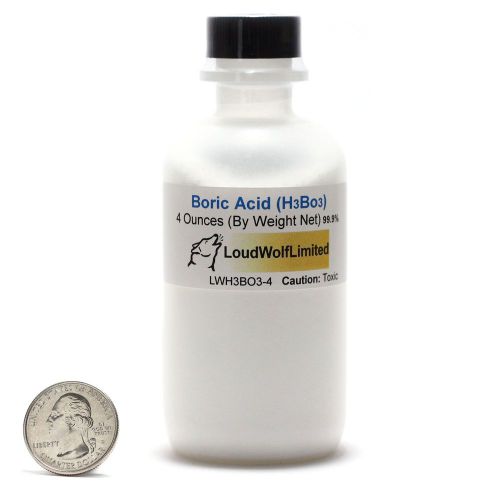 Boric acid / fine powder / 4 ounces / 99.9% pure acs grade / ships fast from usa for sale