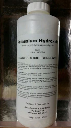 2.2 lbs food grade potassium hydroxide flake &gt; 90% poly bottle for sale