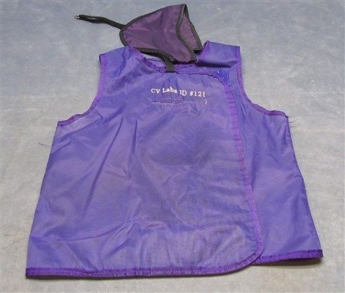 Medium purple lead vest with thyroid protector x-ray for sale