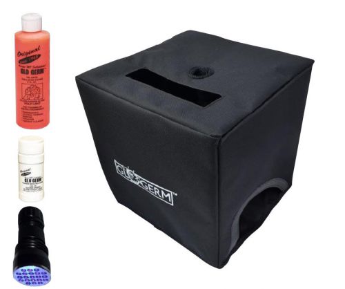 Glo box kit with glo germ oil, powder, 21 led uv flashlight &amp; folding box for sale