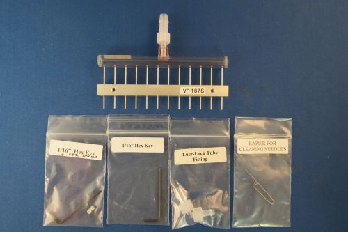V&amp;p scientific 12 channel 35mm manifold for 96 well microplates vp187a vp 187s for sale