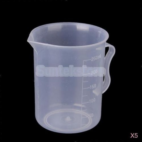 5x kitchen lab graduated beaker measuring cup w handle measurement tool 250ml for sale