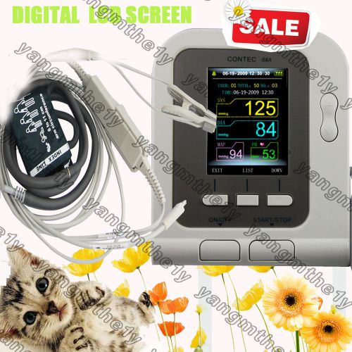 VET VETERINARY DIGITAL BLOOD PRESSURE MONITOR NIBP Heart Beat Monitor +Software