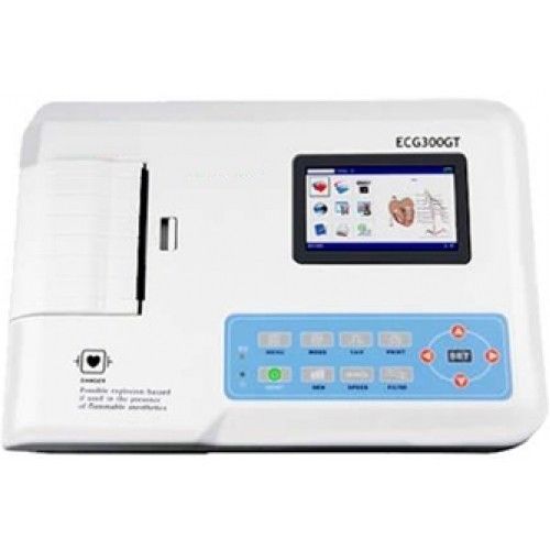 Touch Color LCD screen ECG EKG Machine with USB+Software+Printer ECG300GT