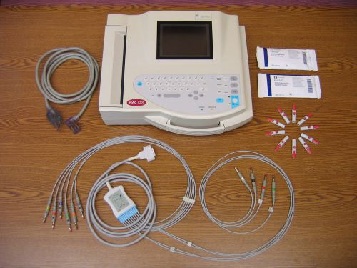 GE MAC 1200 portable ECG / EKG machine, interpretive 12SL, cleaned, tested