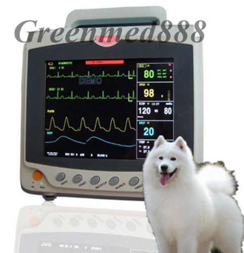 Vet patient monitor ecg,nibp,spo2,temp,resp six/6 parameters + thermal printerce for sale