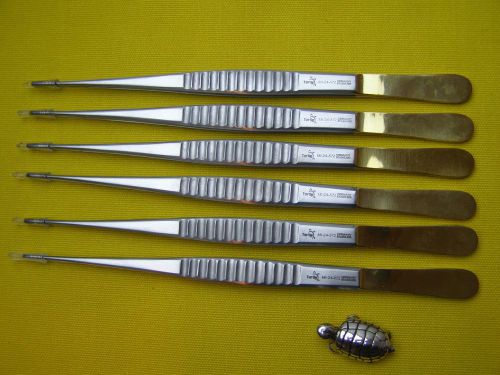 Turtle-6 Unit-Debakey Thoracic Tissue 8&#034; Forcep(Gold Handle)Surgical Instruments
