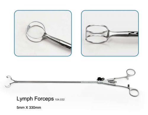 New 5X330mm Lymph Forceps Laparoscopy Laparoscopic
