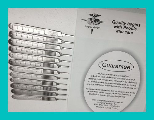 12 scalpel handle # 3 with scales surg dental veterinary        stainless steel for sale