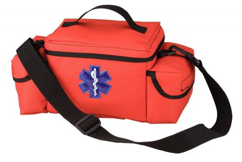 Orange ems bag w/ star of life - e.m.s. rescue bag - many pockets/shoulder strap for sale