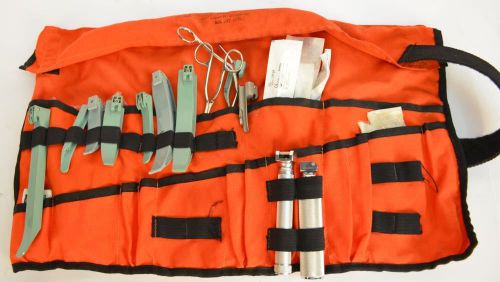 Intubation kit rusch laryngoscope blades &amp; handles airway maintenance ems emt for sale