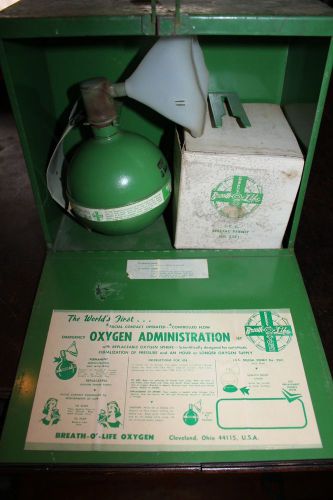 Vintage 1965 emergency oxygen mask kit by breath o life cleveland oh. never used for sale