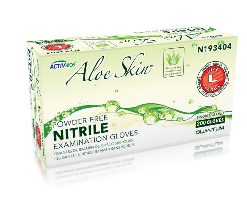 Green Aloeskin Aloe Disposable Thin Nitrile Latex-free 200/2000 Gloves All sizes