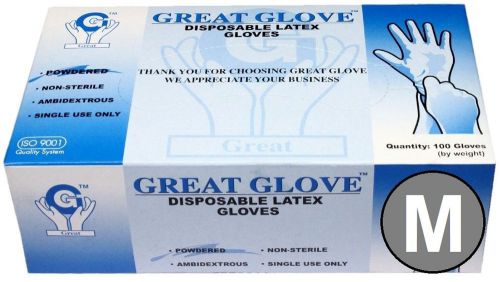 Latex Gloves Lightly Powdered MEDIUM 1000 Count