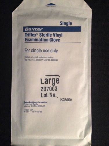 NEW LOT OF 16 BAXTER Single Triflex Sterile Vinyl Examination Gloves Lg. 2D7003
