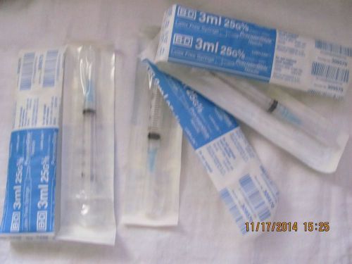 Syringe 3mL 25 G 5/8 &#034; B-D&#034; 5 pcs  for 1 price