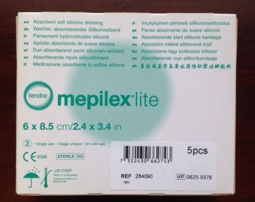 Molnlycke mepilex lite 2.4&#034;x3.4&#034; 5/bx #284090 soft silicone wound dressing for sale