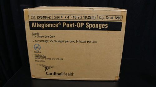 Cardinal Health CV0404-2 Allegiance Post-Op Sponges 4” x 4” ~ Case of 1200