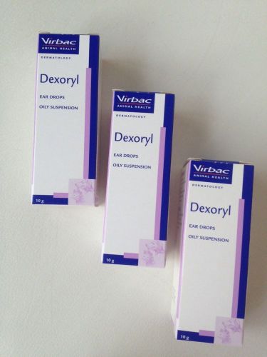 3x dexoryl ear drops 10ml oily suspension cat dog infection virbac freeship for sale