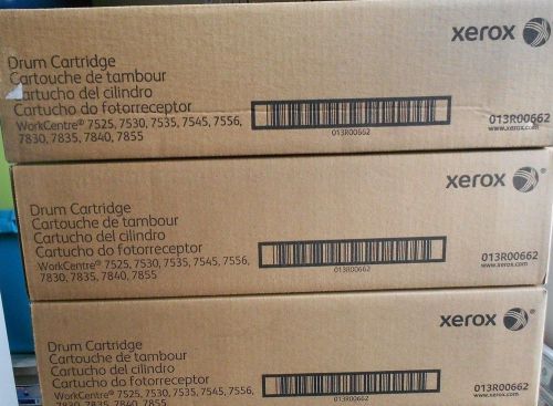 3 Genuine Xerox 013R00662 Drum Cartridges WorkCentre 7525 7530 7535 7545 7556