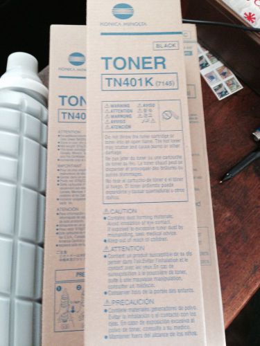 4 GENUINE Konica Minolta TN401K Black Toner (7145) - NEW/UNUSED