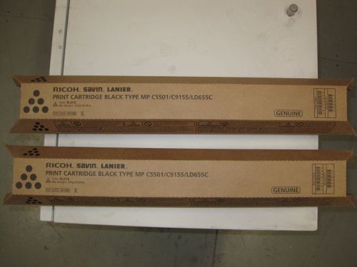 2 Ricoh Savin Lanier C5501 C9155 LD655C Geniune Black Toners 841582