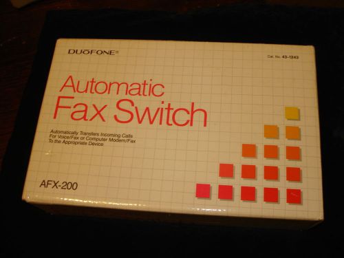Duofone Automatic Fax Switch AFX-200 Radio Shack Catalog # 43-1243