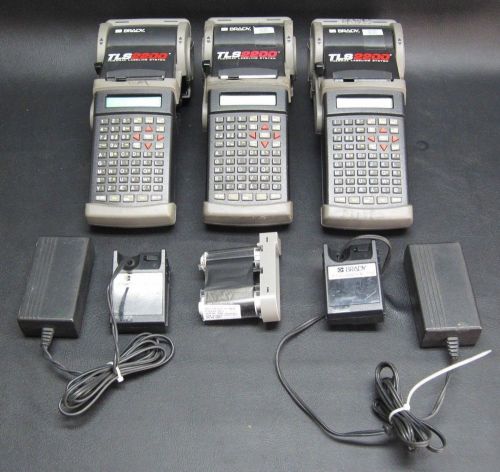 *LOT of 3* BRADY TLS 2200 Portable Label Makers + (2) Power Adapters