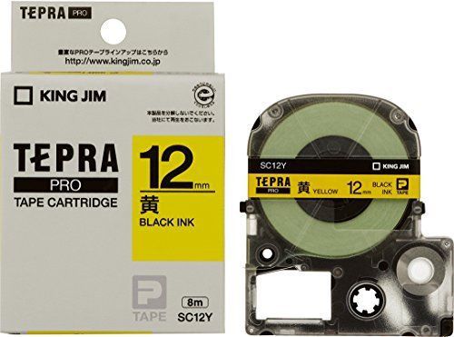 King Jim tape cartridge Tepura PRO color label SC12Y yellow from Japan (1000)
