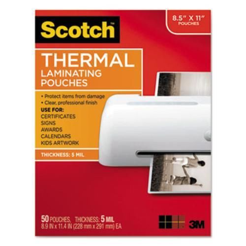 3m TP585450 Letter Size Thermal Laminating Pouches, 5 Mil, 11 1/2 X 9, 50/pack