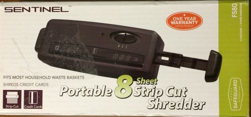 Sentinel portable 8 sheet Strip cut shredder also shreds credit cards FS80 NIOP