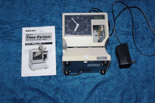 Amano TCX-11 Time Clock Recorder (Used with Keys and User&#039;s Guide)